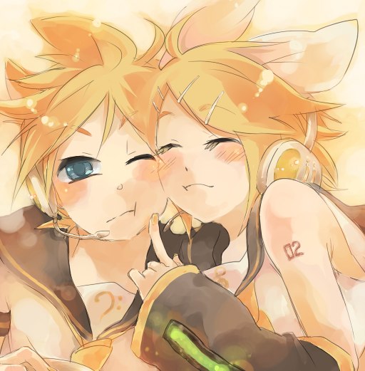 kagamine rin and kagamine len (vocaloid) drawn by nononono