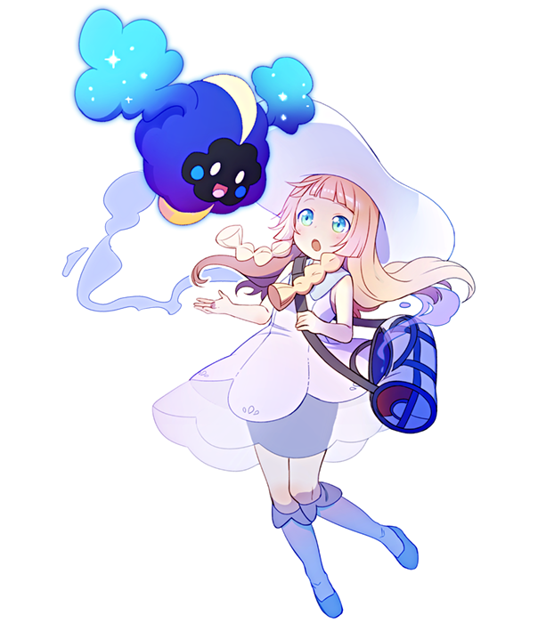 lillie and cosmog (pokemon and 1 more) drawn by chaba_(hortensia)