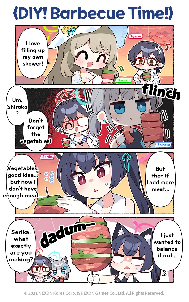 shiroko, nonomi, serika, and ayane (blue archive) drawn by donmin_h