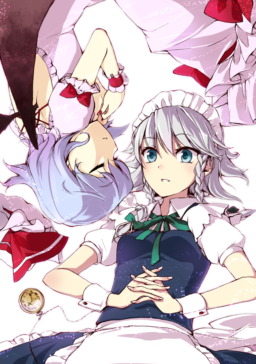 remilia scarlet and izayoi sakuya (touhou) drawn by fujino_ichi