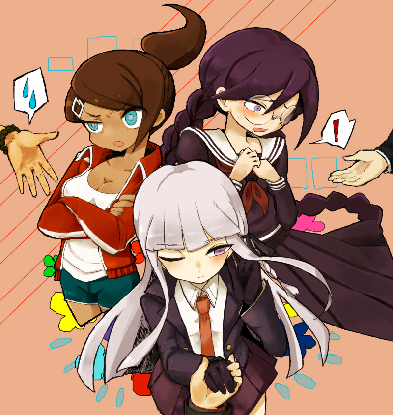 kirigiri kyoko, naegi makoto, fukawa toko, asahina aoi, togami byakuya, and 1 more (danganronpa and 1 more) drawn by bisu_(8100)