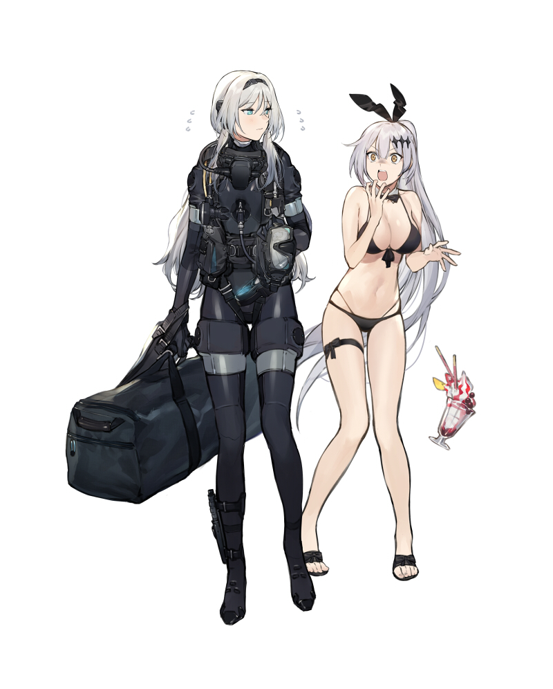 an-94 and five-seven (girls' frontline) drawn by duoyuanjun
