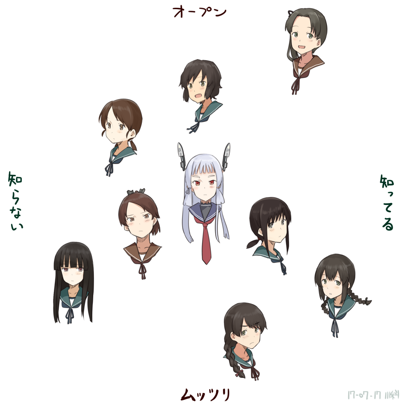 fubuki, murakumo, hatsuyuki, shikinami, miyuki, and 4 more (kantai collection) drawn by kawashina_(momen_silicon)