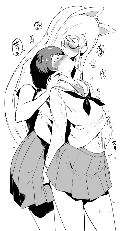 utsugi yuuki and nekonyaa (girls und panzer) drawn by sasaki_tatsuya