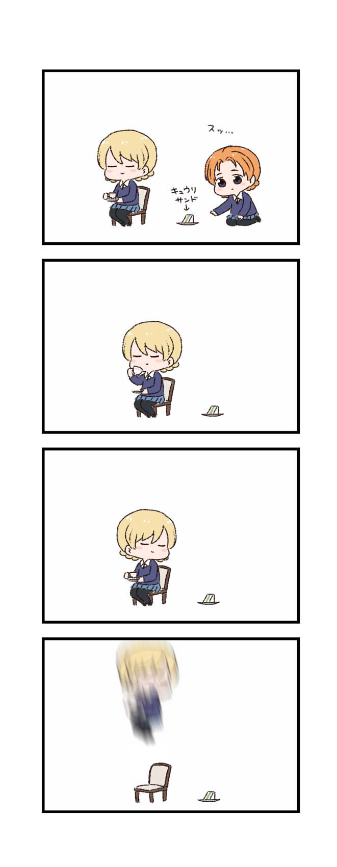 darjeeling and orange pekoe (girls und panzer) drawn by batta_(ijigen_debris)