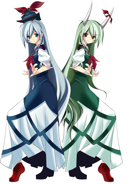 kamishirasawa keine and ex-keine (touhou) drawn by cofepig