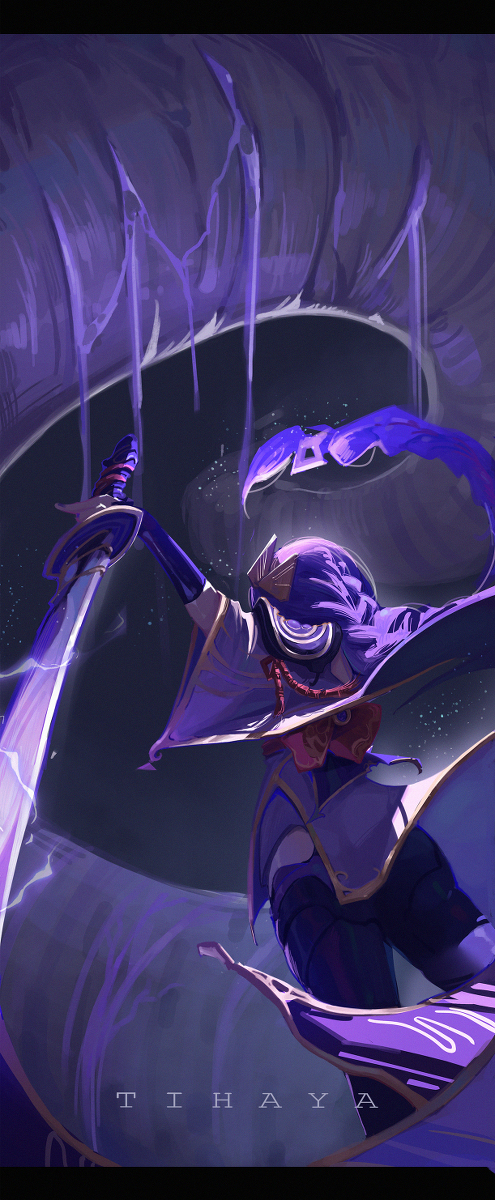 raiden shogun and orobashi (genshin impact) drawn by tyhaya