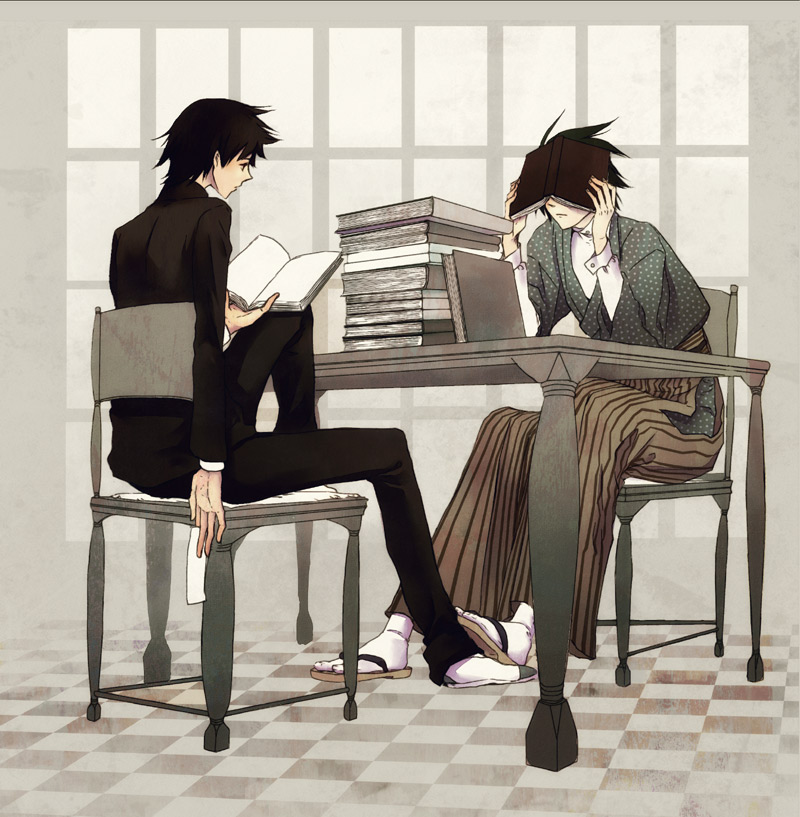 itoshiki nozomu and kudou jun (sayonara zetsubou sensei) drawn by etomai