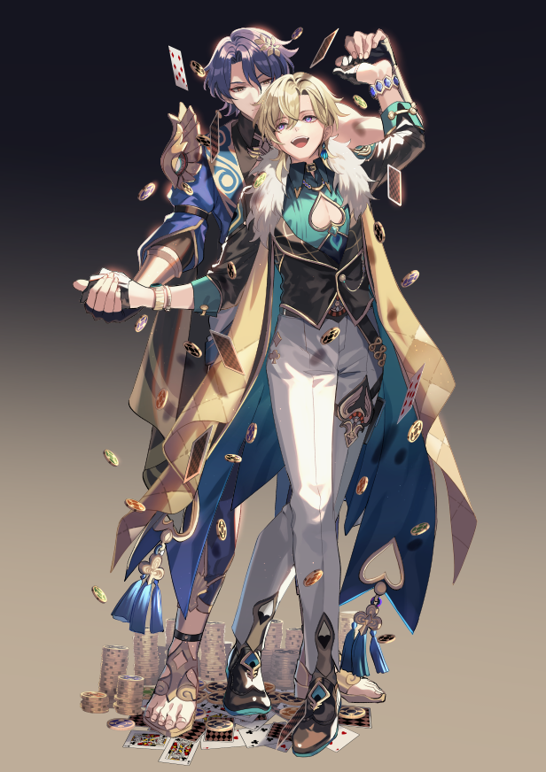 aventurine and dr. ratio (honkai and 1 more) drawn by huayne