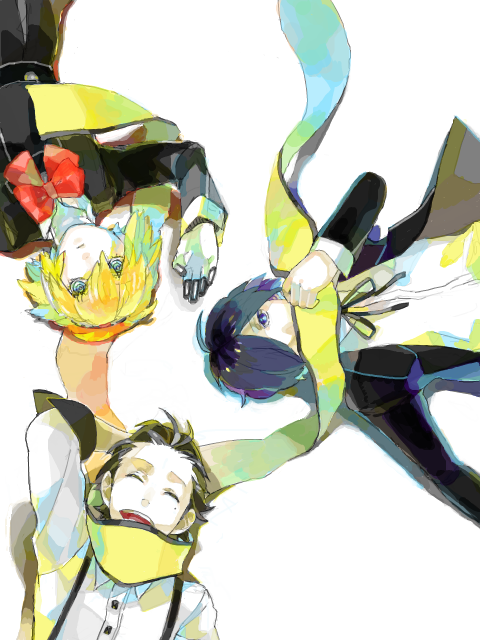 yuuki makoto, aigis, and mochizuki ryouji (persona and 1 more) drawn by brack-box9
