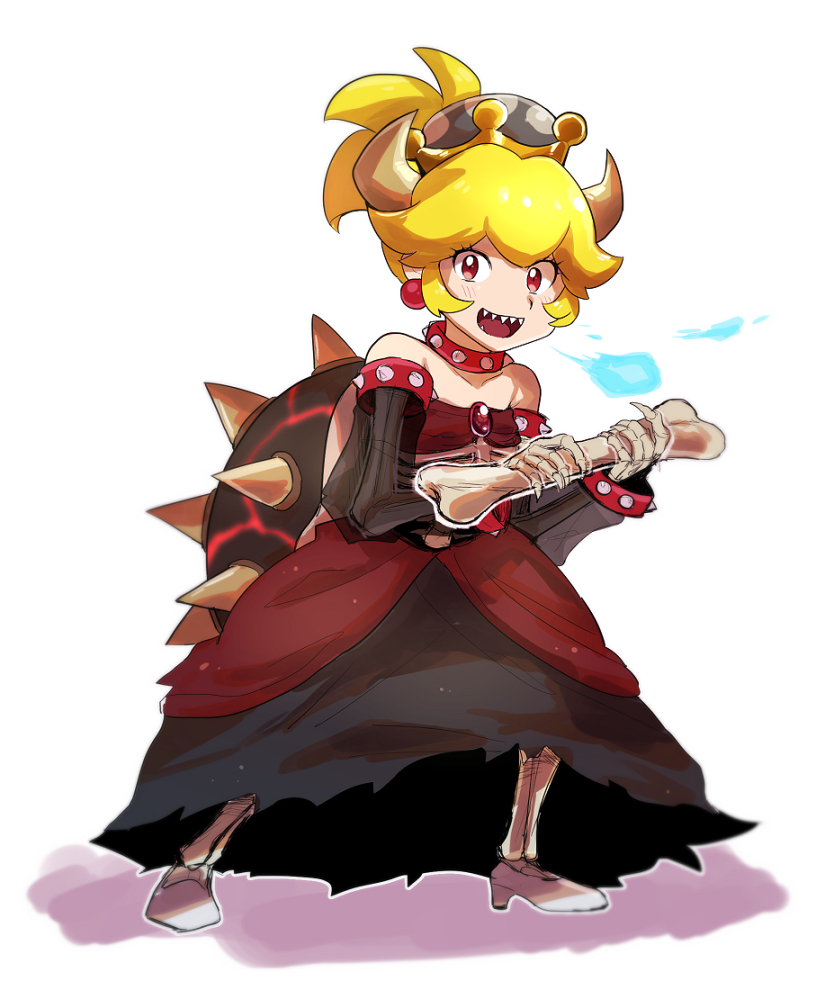 bowsette and dry bowsette (mario and 1 more) drawn by chiimako