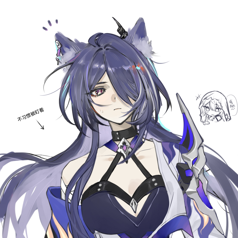 acheron and black swan (honkai and 1 more) drawn by mao_bing