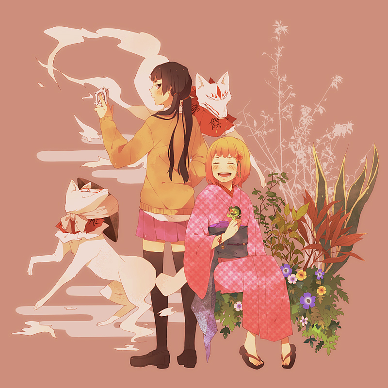 moriyama shiemi, kamiki izumo, nii, and byakko (ao no exorcist) drawn by arco21