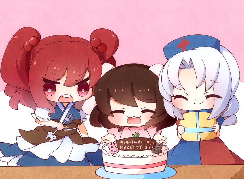 inaba tewi, yagokoro eirin, and onozuka komachi (touhou) drawn by nyannyannyannyan