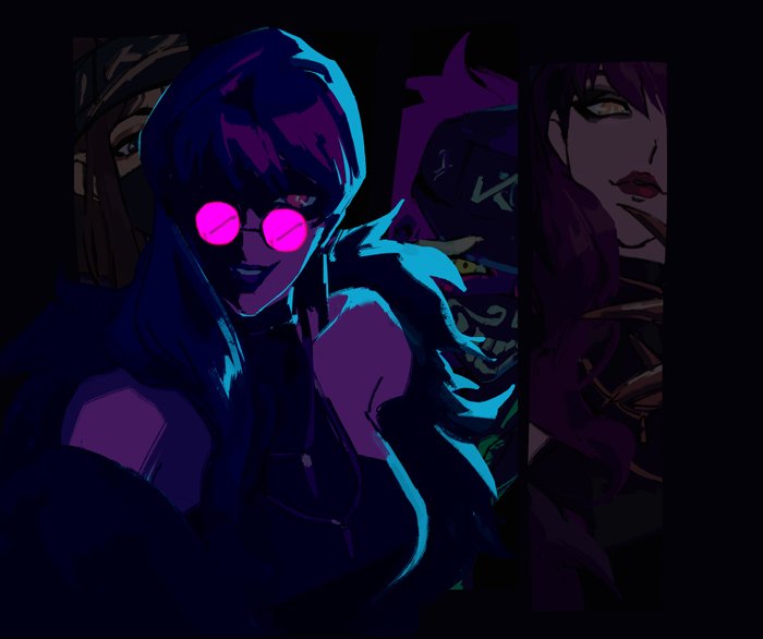 akali, evelynn, k/da akali, and k/da evelynn (league of legends) drawn by lllllup1