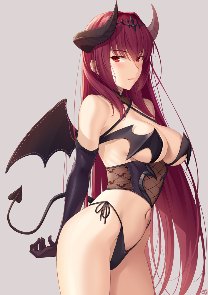 scathach (fate and 1 more) drawn by okitakung