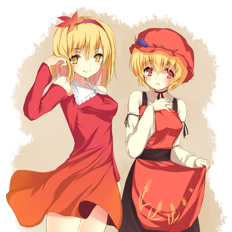 aki minoriko and aki shizuha (touhou) drawn by akisa