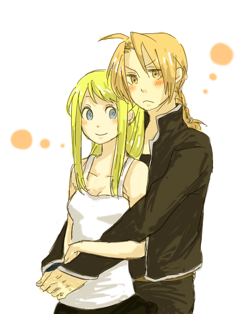edward elric and winry rockbell (fullmetal alchemist) drawn by mametubuman