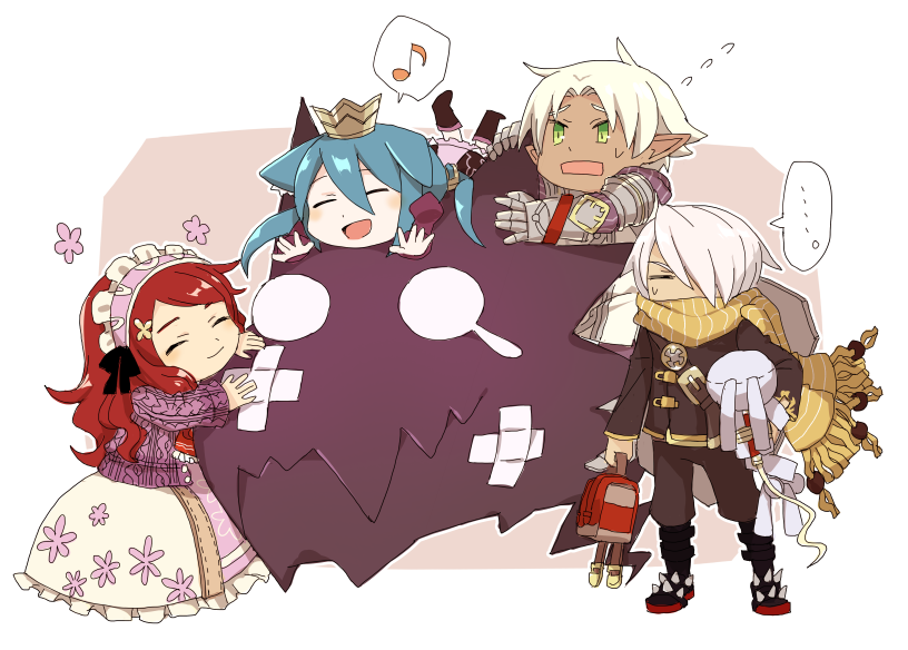 princess, momomeno, rogue, knight, healer, and 3 more (7th dragon) drawn by n-mio