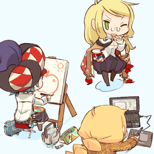 mage, healer, vanessa, mol, and sharuru (7th dragon and 1 more) drawn by mota