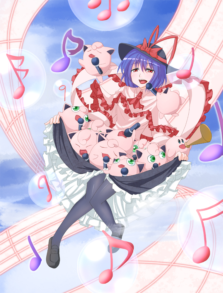 kirby, nagae iku, jigglypuff, and mike kirby (touhou and 2 more) drawn by nechio