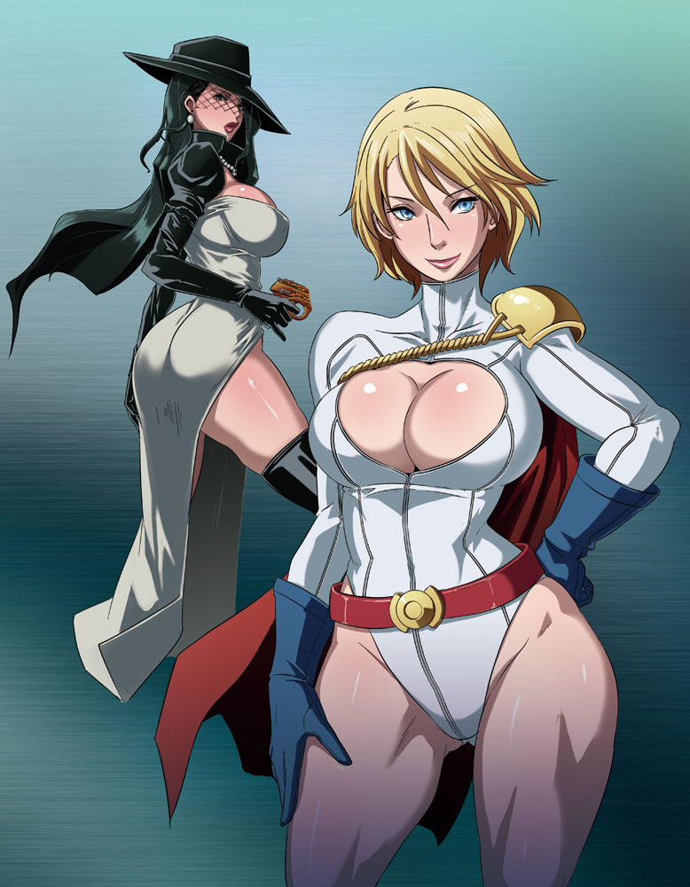 power girl and madame mirage (dc comics and 2 more) drawn by butcha-u