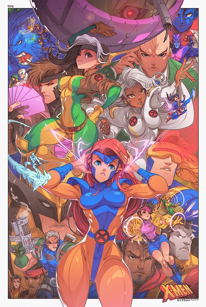 wolverine, psylocke, storm, rogue, cyclops, and 20 more (marvel and 2 more) drawn by edwin_huang