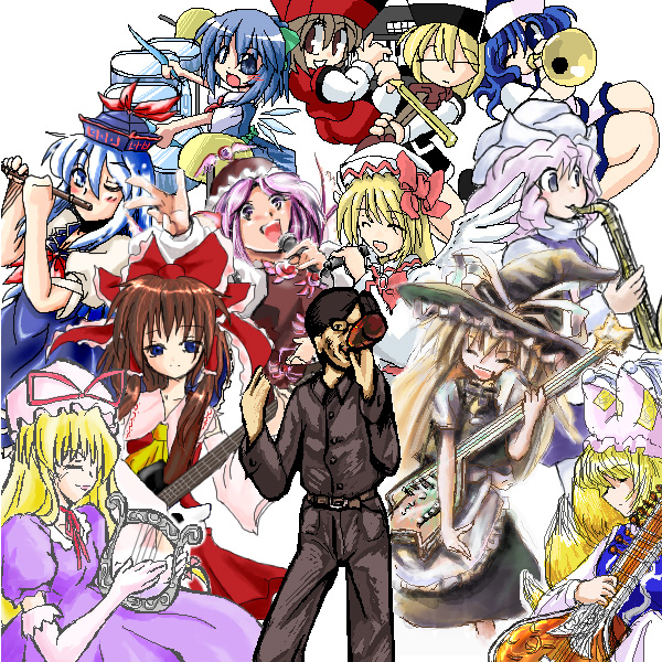 hakurei reimu, kirisame marisa, cirno, yakumo yukari, yakumo ran, and 7 more (touhou) drawn by 216, aozora_market, flx, kieyza, mario_(tenntekomai), pandaza, ugatsu_matsuki, wi-z_garage, and yuuhi_alpha