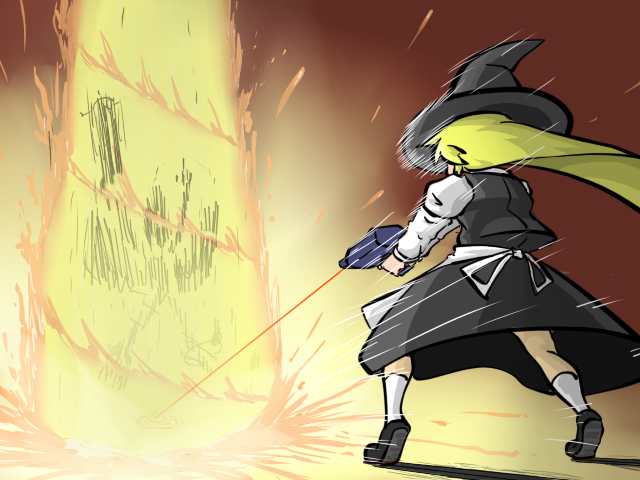 kirisame marisa and reiuji utsuho (touhou and 1 more) drawn by s.kensuke