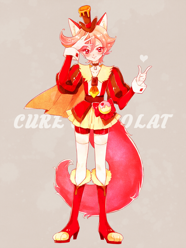 kenjou akira and cure chocolat (precure and 1 more) drawn by nene_(oneoneo13)