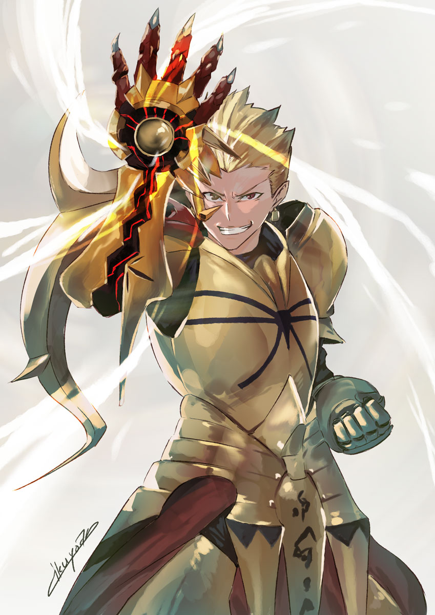 gilgamesh and kazuma (fate and 2 more) drawn by ikuyoan