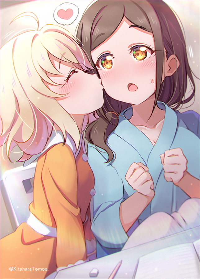 miyashita ai and kawamoto misato (love live! and 1 more) drawn by kitahara_tomoe_(kitahara_koubou)