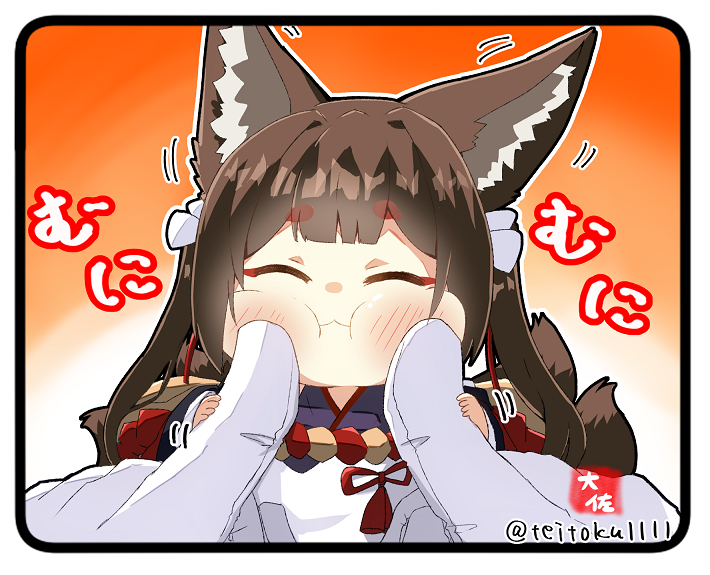 commander and amagi-chan (azur lane) drawn by taisa_(kari)