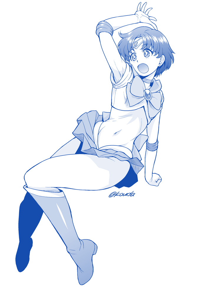 mizuno ami and sailor mercury (bishoujo senshi sailor moon) drawn by kouda_tomohiro