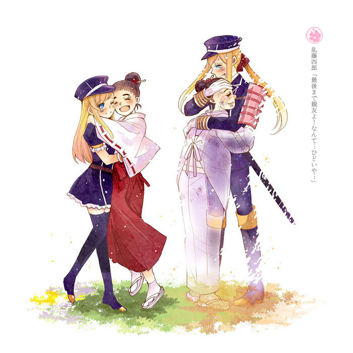 saniwa, midare toushirou, and female saniwa (touken ranbu) drawn by fujimaru_mirai