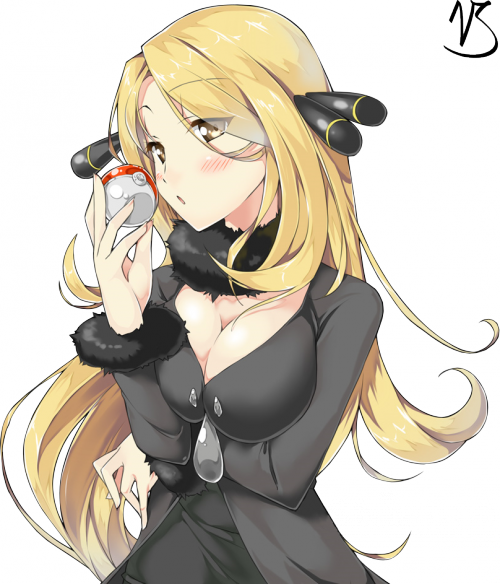 cynthia (pokemon and 1 more) drawn by piromizu