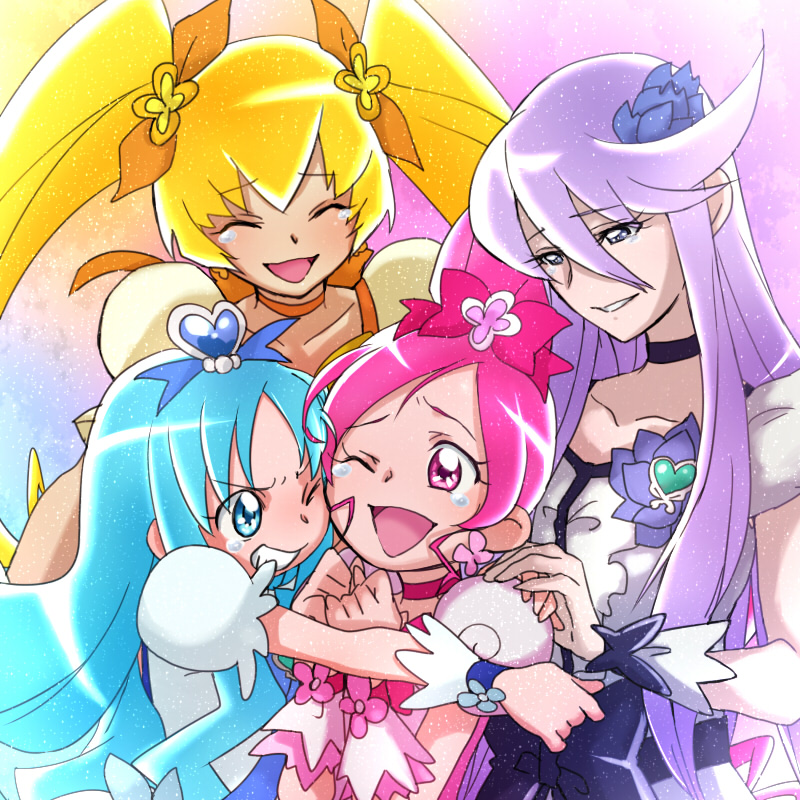 kurumi erika, hanasaki tsubomi, tsukikage yuri, myoudouin itsuki, cure marine, and 3 more (precure and 1 more) drawn by @@@_(eckzahn)