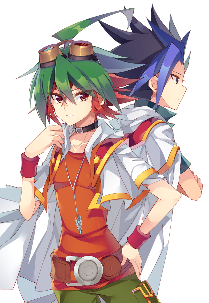 sakaki yuya and ute (yu-gi-oh! and 1 more) drawn by rento_(rukeai)