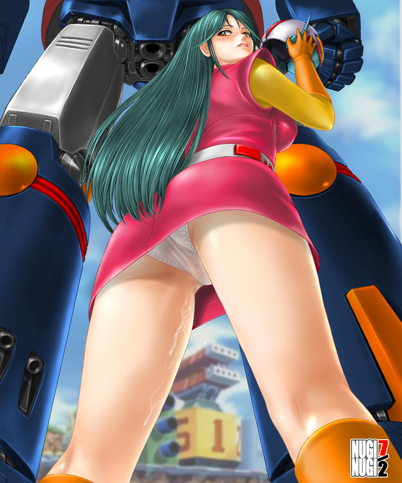 nanbara chizuru and combattler v (choudenji robo combattler v) drawn by toten_(der_fuhrer)