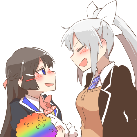 tsukino mito and higuchi kaede (nijisanji) drawn by rebecca_(keinelove)