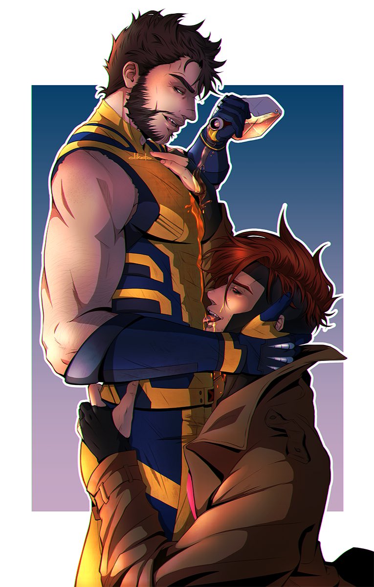 wolverine and gambit (marvel and 4 more) drawn by dikoto