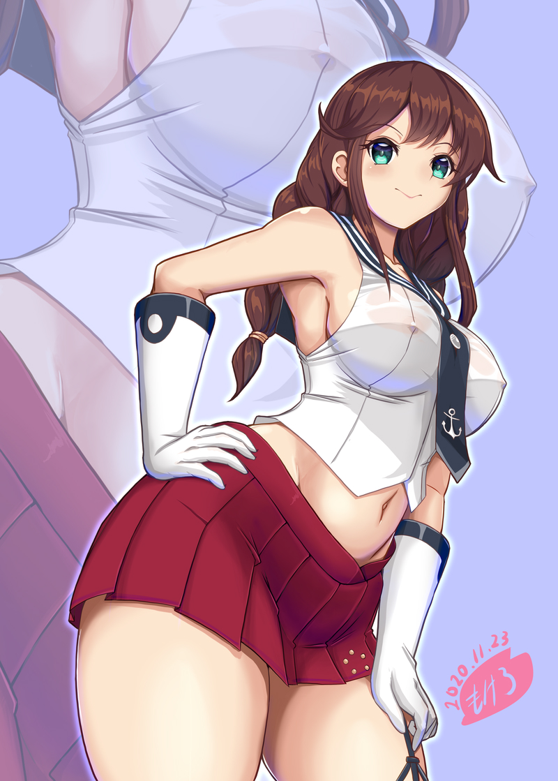 noshiro (kantai collection) drawn by moke_ro