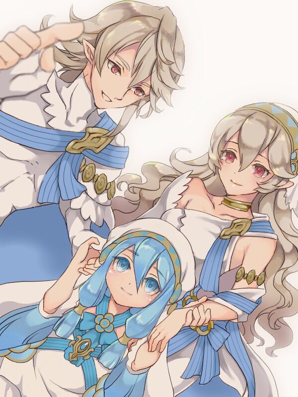 azura, female corrin, and male corrin (fire emblem and 2 more) drawn by renkonmatsuri
