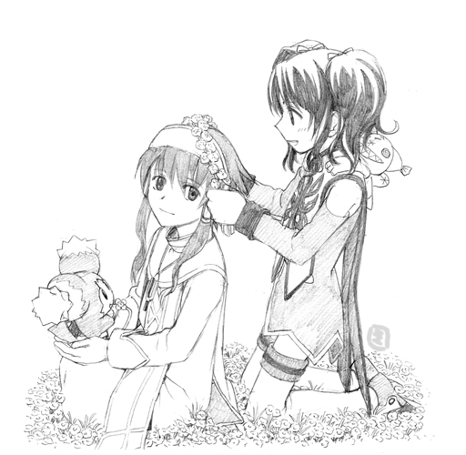 anise tatlin, tokunaga, mieu, and ion (tales of and 1 more) drawn by ouya_(maboroshimori)