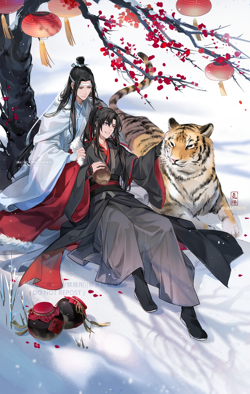 wei wuxian and lan wangji (modao zushi) drawn by usagishi