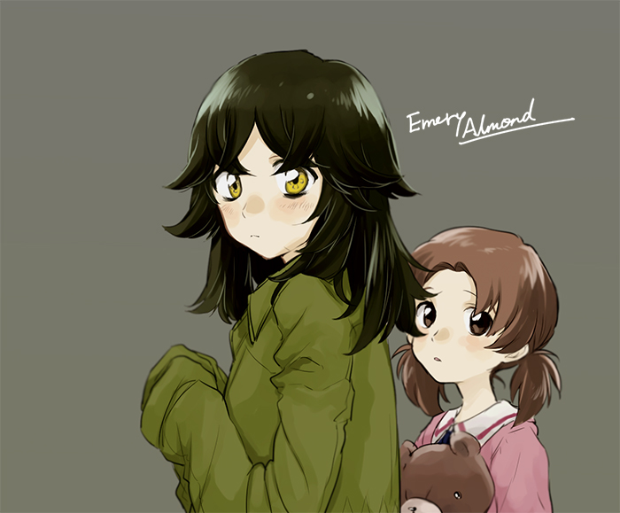 hino miwa and emery almond (soukyuu no fafner) drawn by bukiyama