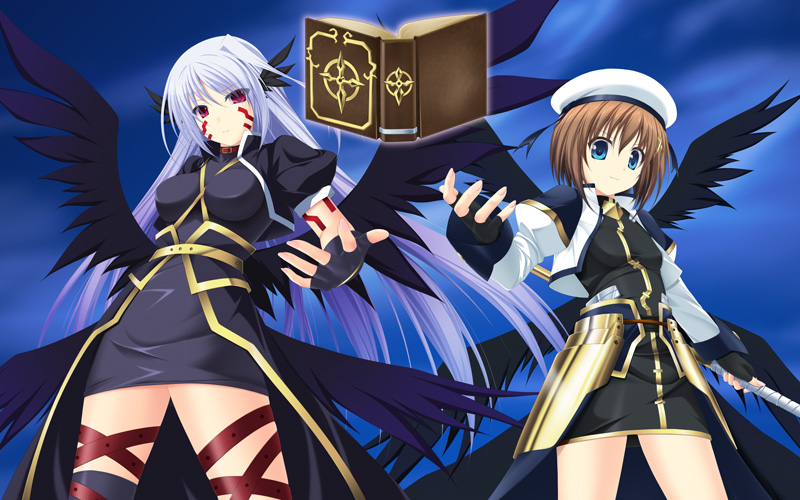 yagami hayate, reinforce, schwertkreuz, and tome of the night sky (lyrical nanoha and 2 more) drawn by amicis