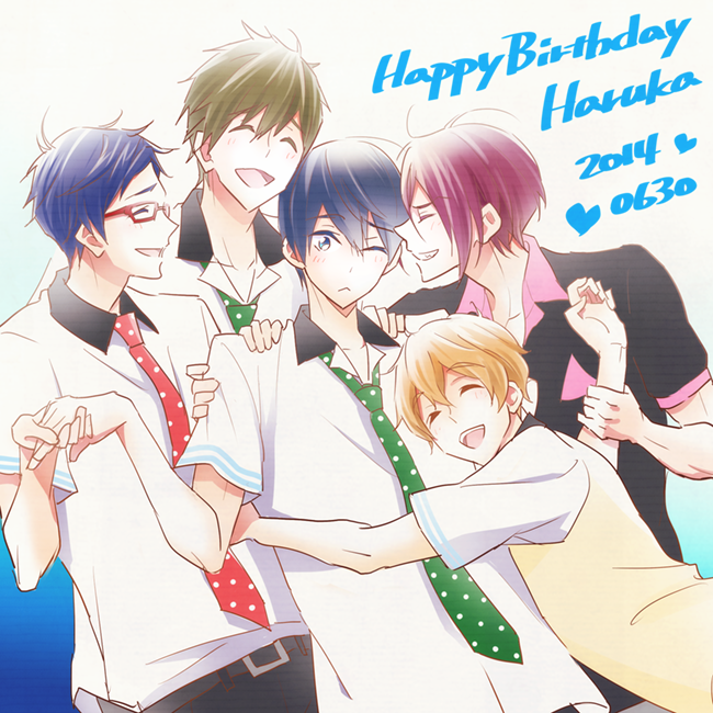tachibana makoto, nanase haruka, matsuoka rin, hazuki nagisa, and ryuugazaki rei (free!) drawn by oshidorio