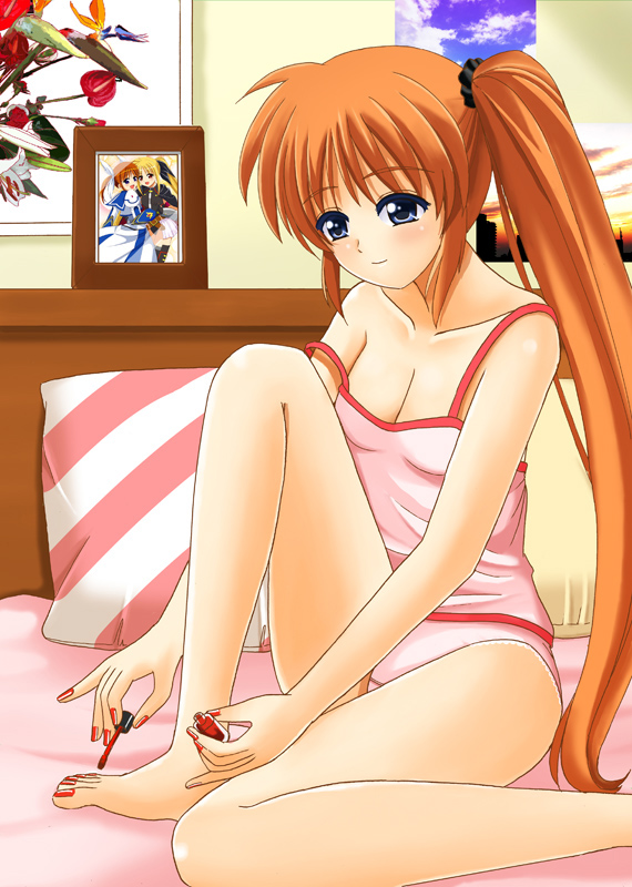 fate testarossa and takamachi nanoha (lyrical nanoha and 1 more) drawn by ookawa_wataru