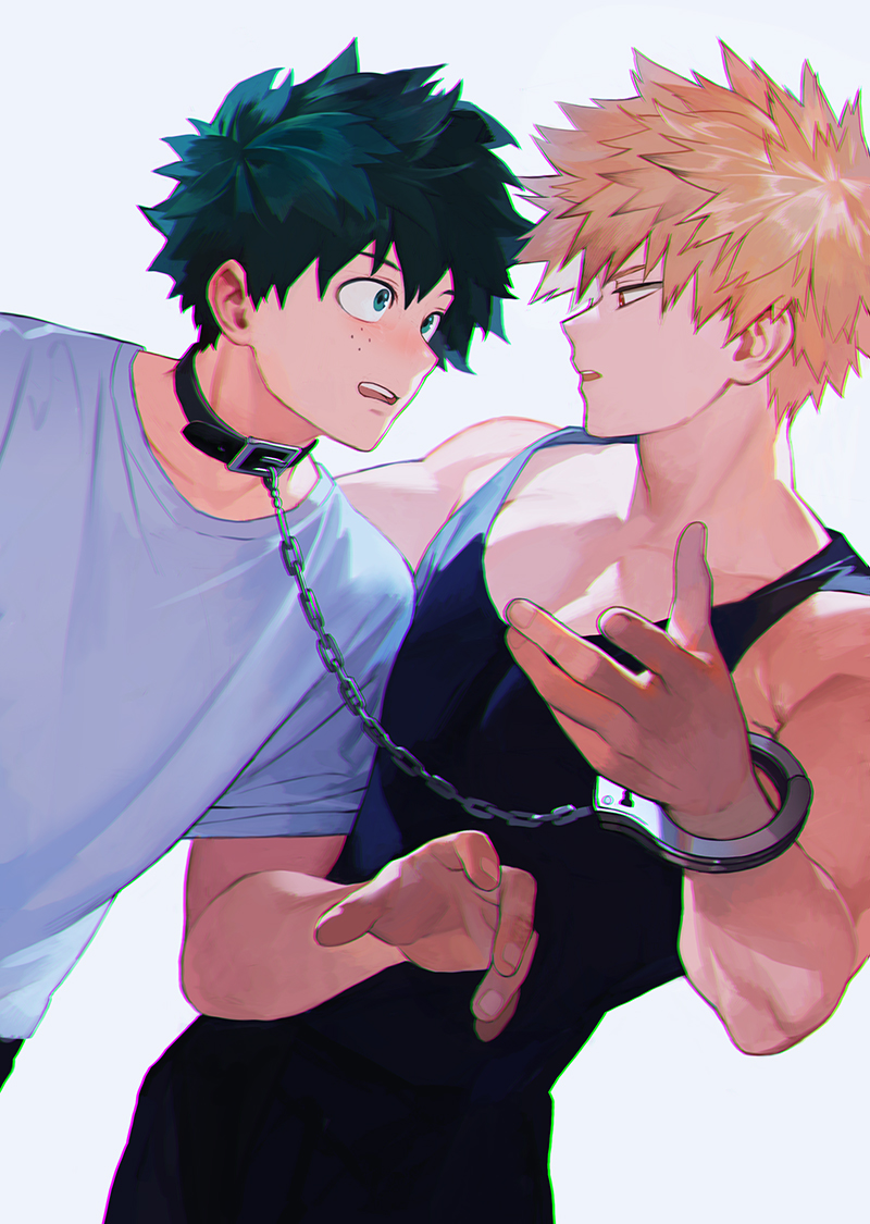 midoriya izuku and bakugou katsuki (boku no hero academia) drawn by yin2000